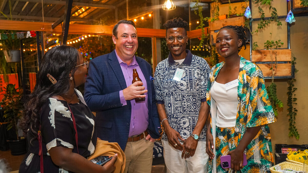 Guests mingling at a Croyah-curated evening reception